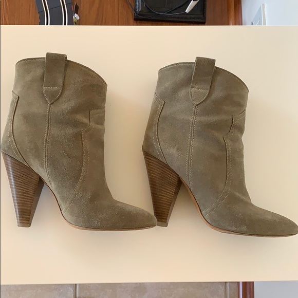 Isabel Marant Roxann Olive Green Suede Boots 38.5 - Picture 6 of 6